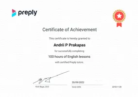 100 hours of English lessons