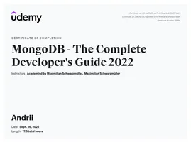 MongoDB - The Complete Developer's Guide 2022